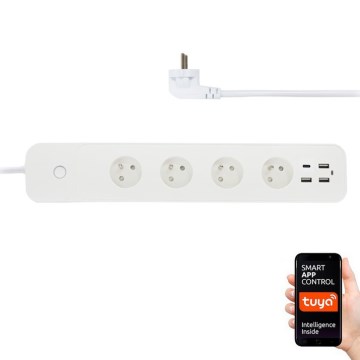 Immax NEO 07771L- Сетевой удлинитель NEO LITE Smart 4AC+3xUSB+1xUSB-C Wi-Fi Tuya