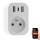 Immax NEO 07772L - Розумна розетка-розгалужувач 16A/230V + 2xUSB+1xUSB C Wi-Fi Tuya