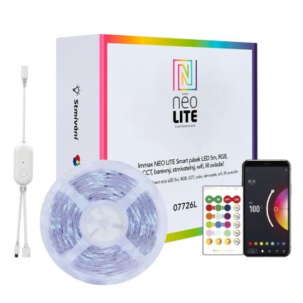 Immax NEO 07775L - Светодиодная RGB+CCT лента с регулированием яркости NEO LITE LED/48W/230V 10 м IP65 MUSIC Wi-Fi Tuya + дистанционное управление