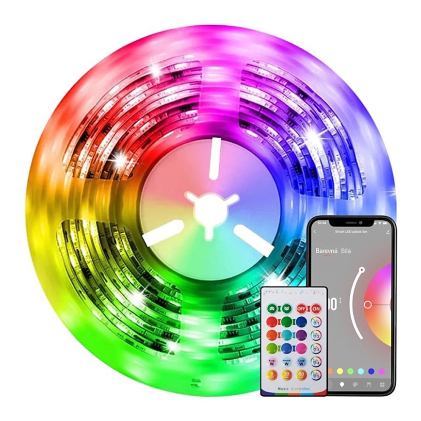 Immax NEO 07775L - Светодиодная RGB+CCT лента с регулированием яркости NEO LITE LED/48W/230V 10 м IP65 MUSIC Wi-Fi Tuya + дистанционное управление