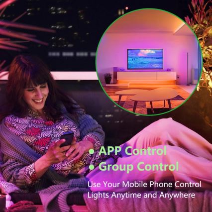 Immax NEO 07776L - RGB LED диммируемая напольная лампа AMBIENTE LED/12Вт/230В Wi-Fi Tuya + пульт дистанционного управления