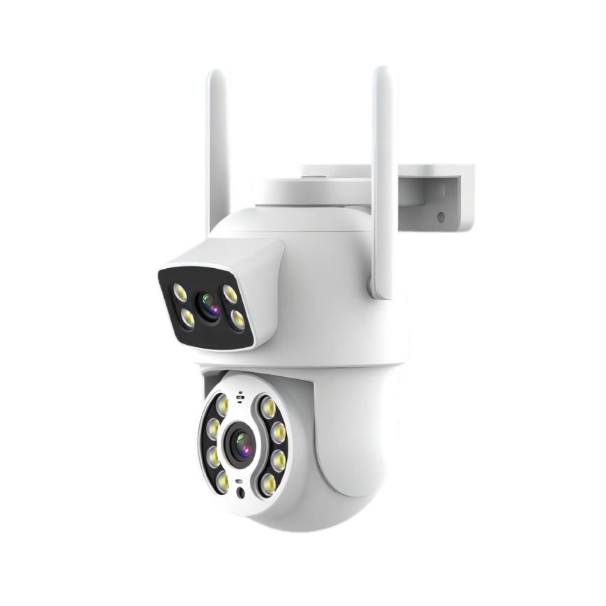 Immax NEO 07783L - Розумна зовнішня камера з подвійним сенсором DOUBLE 355° P/T 2x2MP IP65 Wi-Fi Tuya