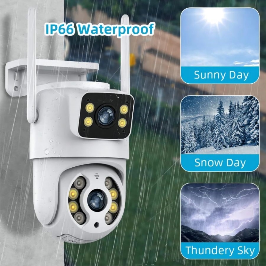 Immax NEO 07783L - Розумна зовнішня камера з подвійним сенсором DOUBLE 355° P/T 2x2MP IP65 Wi-Fi Tuya