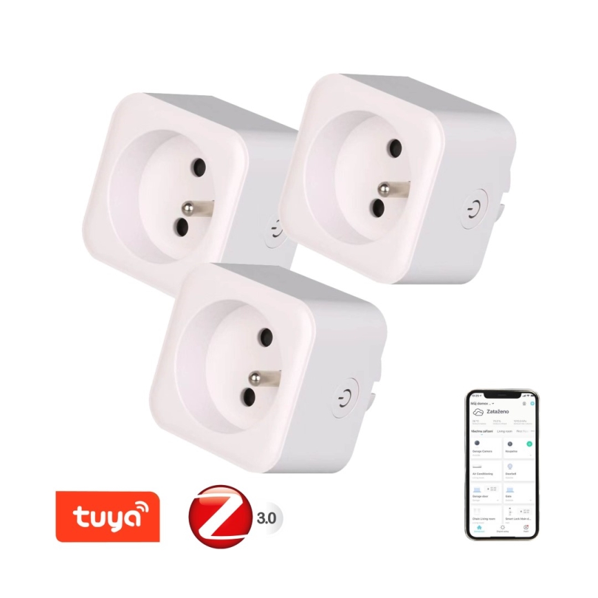 Immax NEO 07786C - Набор из 3 умных розеток NEO LITE 3680 Вт/230 В/16 А Tuya