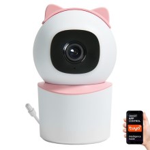 Immax NEO 07789L - Розумна камера з датчиком 355° 50° P/T 4MP Wi-Fi Tuya рожевий