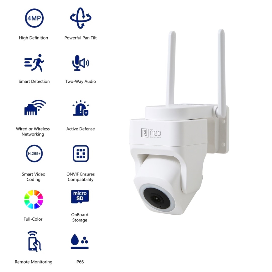 Immax NEO 07793L - Розумна вулична камера з датчиком CUBE 4MP 5V IP65 Wi-Fi Tuya