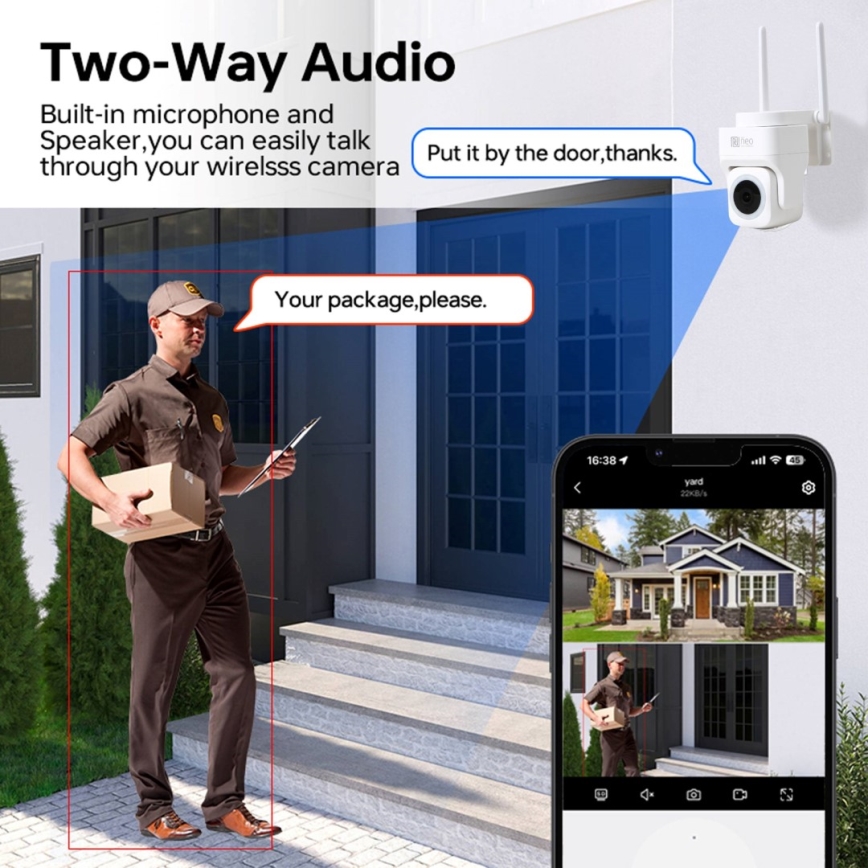 Immax NEO 07793L - Умная уличная камера с датчиком CUBE 4MP 5V IP65 Wi-Fi Tuya