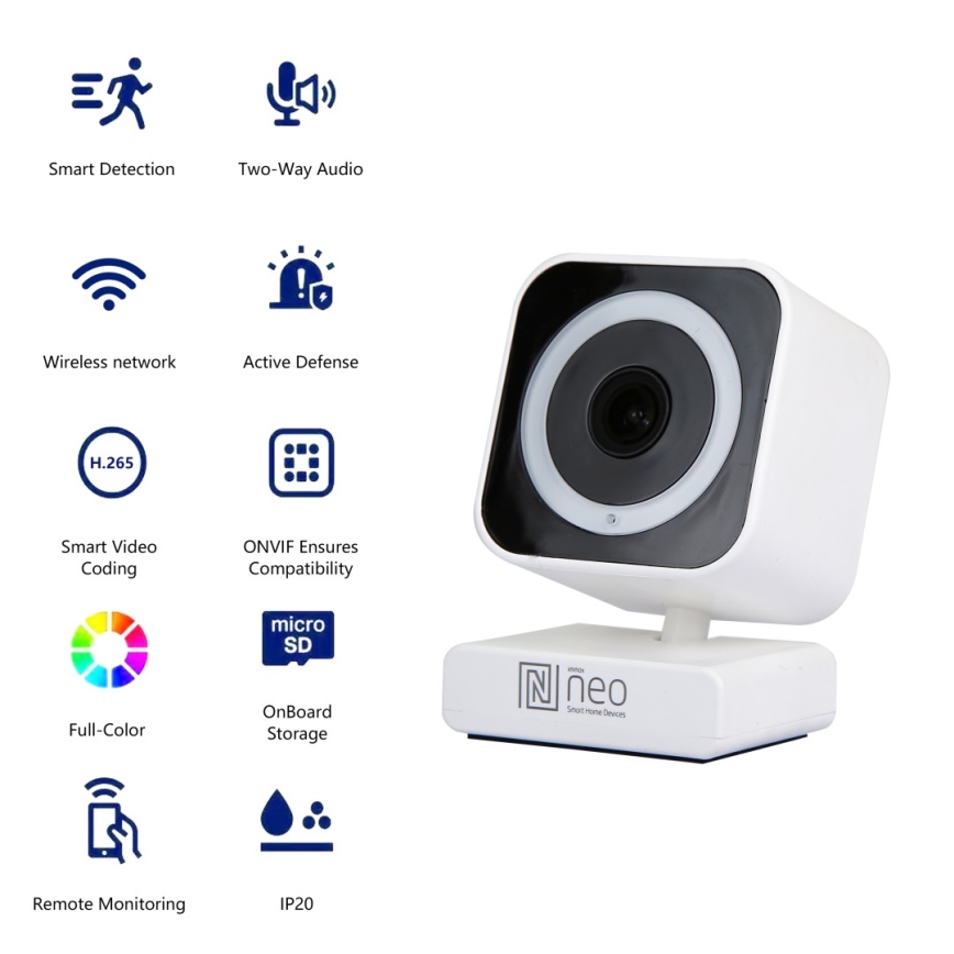 Immax NEO 07796L - Умная внутренняя камера с датчиком LITTLE CUBE 3MP 5V Wi-Fi Tuya