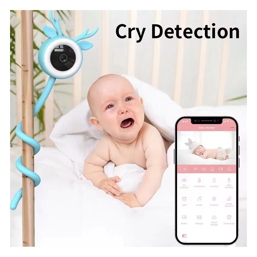 Immax NEO 07797L - Розумна акумуляторна радіоняня 5V Wi-Fi Tuya синій