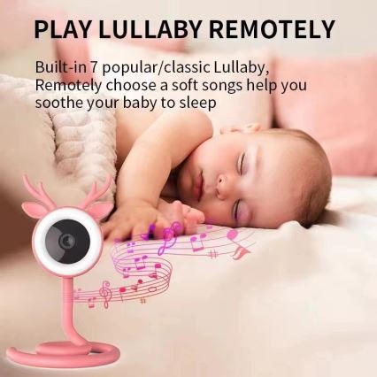 Immax NEO 07798L - Розумна акумуляторна радіоняня 5V Wi-Fi Tuya рожевий