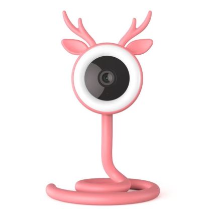 Immax NEO 07798L - Умная аккумуляторная радионяня 5V Wi-Fi Tuya розовый