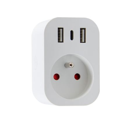 Immax NEO 07799L - Розумна розетка-розгалужувач 16A/230V + 2xUSB+1xUSB C Wi-Fi Tuya