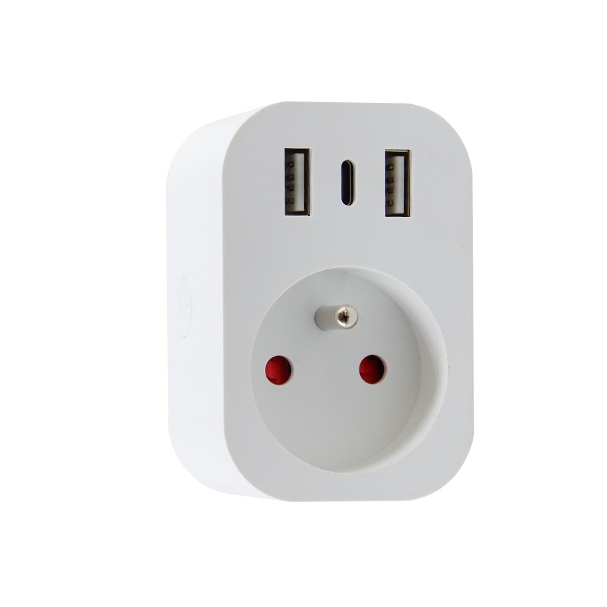 Immax NEO 07799L - Умный сетевой разветвитель 16A/230V + 2xUSB+1xUSB C Wi-Fi Tuya