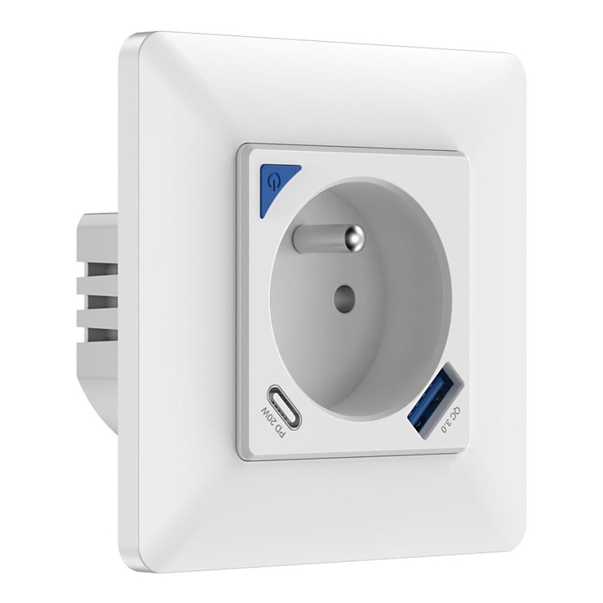 Immax NEO 07800L - Розумна розетка 16A/230V + 1xUSB-A+1xUSB C Wi-Fi Tuya