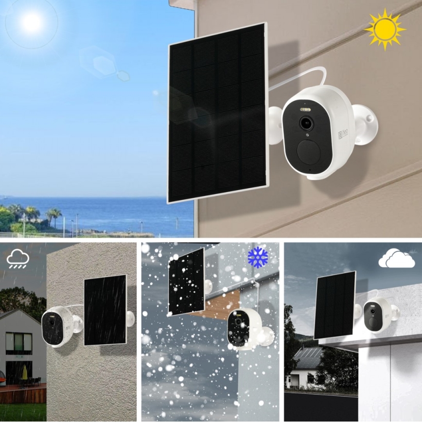 Immax NEO 07802L - Умная уличная солнечная камера с сенсором BARREL, аккумулятор 5000 мАч, Wi-Fi, Tuya, степень защиты IP65