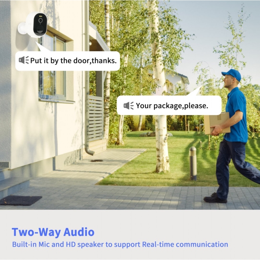 Immax NEO 07802L - Умная уличная солнечная камера с сенсором BARREL, аккумулятор 5000 мАч, Wi-Fi, Tuya, степень защиты IP65