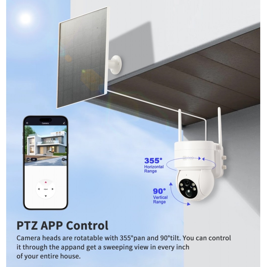 Immax NEO 07803L - Розумна зовнішня сонячна камера з сенсором SENTRY 6000 мАг Wi-Fi Tuya IP65
