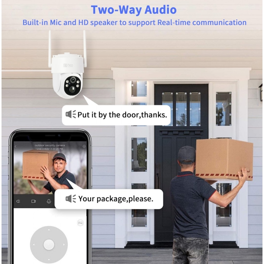Immax NEO 07804L - Умная уличная солнечная камера с датчиком, аккумулятор 9000 мАч, Wi-Fi, Tuya, IP65