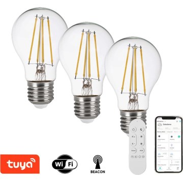 Immax NEO 07806CDO - НАБІР 3x LED CCT лампа з регульованою яскравістю E27/3W/230V Tuya Wi‑Fi + пульт дистанційного керування