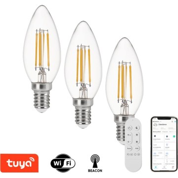 Immax NEO 07807CDO - Комплект із 3 затемнюваних CCT LED-ламп E14/4W/230V Wi-Fi + дистанційне керування
