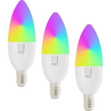 Immax NEO 07808C - НАБІР 3 шт. затемнюваних світлодіодних ламп LED RGB+CCT E14/4,8W/230V Wi-Fi Tuya