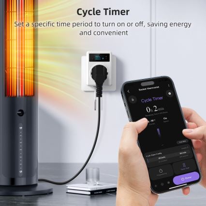 Immax NEO 07811L - Умная розетка с термометром F 3680W Tuya Wi-Fi