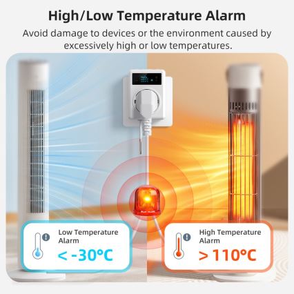 Immax NEO 07811L - Умная розетка с термометром F 3680W Tuya Wi-Fi