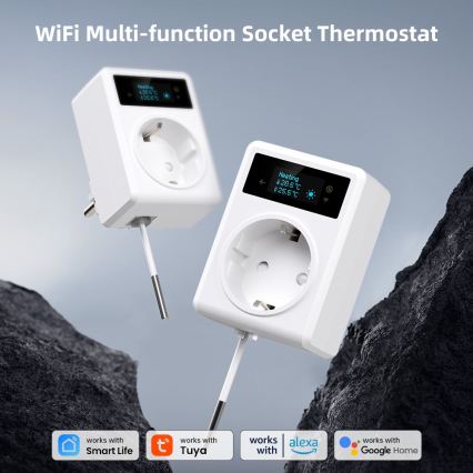 Immax NEO 07811L - Умная Wi‑Fi розетка с датчиком температуры, тип F, максимальная нагрузка 3680 Вт
