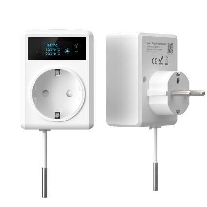 Immax NEO 07811L - Умная Wi‑Fi розетка с датчиком температуры, тип F, максимальная нагрузка 3680 Вт