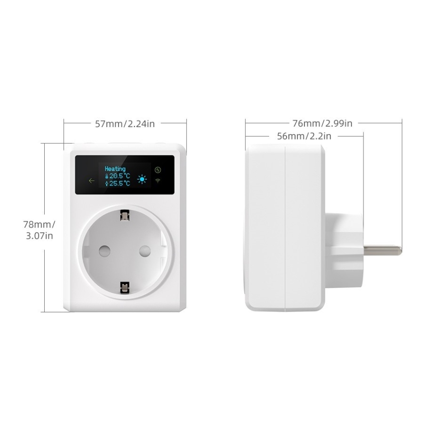 Immax NEO 07811L - Умная Wi‑Fi розетка с датчиком температуры, тип F, максимальная нагрузка 3680 Вт