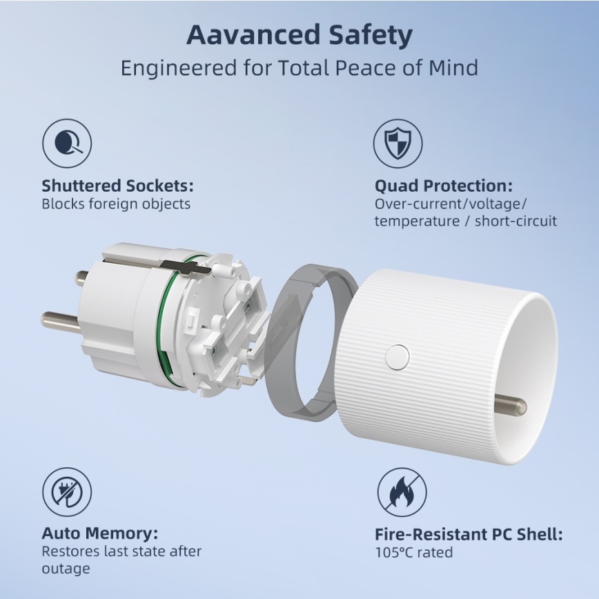 Immax NEO 07812L - Розумна розетка E 3500W Wi-Fi