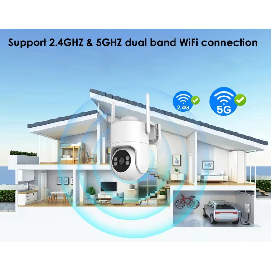 Immax NEO 07819L - Умная уличная камера с 4 МП сенсором, питание 5 В, степень защиты IP65, совместима с Tuya и Wi-Fi