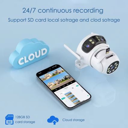 Immax NEO 07823L - Умная уличная камера с сенсором 2MP+2MP+2MP 5V Wi-Fi