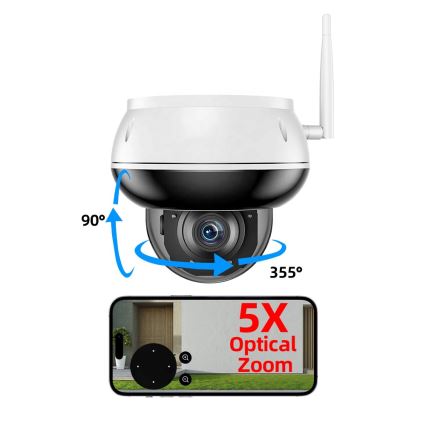 Immax NEO 07825L - Розумна зовнішня камера з купольним сенсором DOME 5 МП 230 В IP66 TUYA Wi-Fi