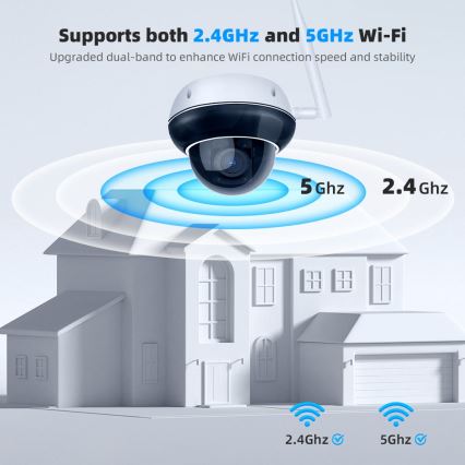 Immax NEO 07825L - Розумна зовнішня камера з купольним сенсором DOME 5 МП 230 В IP66 TUYA Wi-Fi