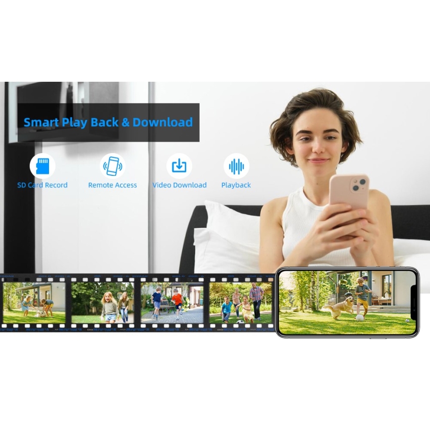 Immax NEO 07825L - Розумна зовнішня камера з купольним сенсором DOME 5 МП 230 В IP66 TUYA Wi-Fi