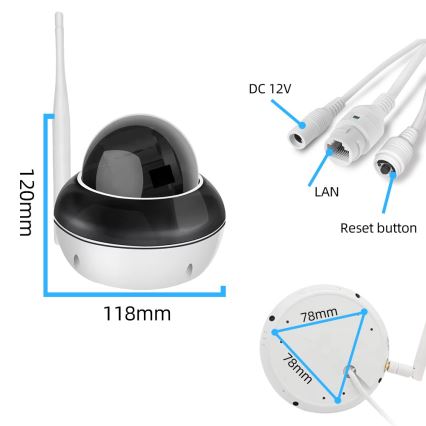 Immax NEO 07825L - Умная уличная купольная камера с 5 МП сенсором, 230 В, IP66, совместима с TUYA, Wi‑Fi