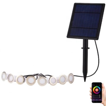 Immax NEO 07905L - Светодиодный RGB солнечный светильник с диммером ESTRELAS 8xLED/0,25W/5V IP65 Tuya 2200 мАч