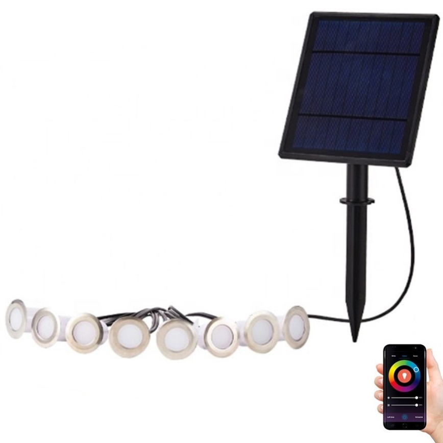 Immax NEO 07905L - Светодиодный RGB-светильник на солнечной батарее с регулированием яркости ESTRELAS 8xLED/0,25W/5V IP65 Tuya