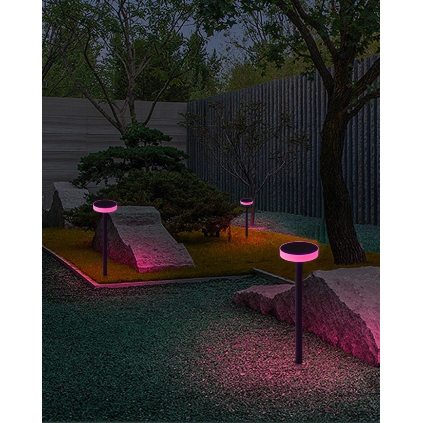 Immax NEO 07910L - Светодиодный RGB солнечный светильник с диммером и датчиком NEO LITE LED/1W/5V круглый IP54 Tuya 1300 мАч