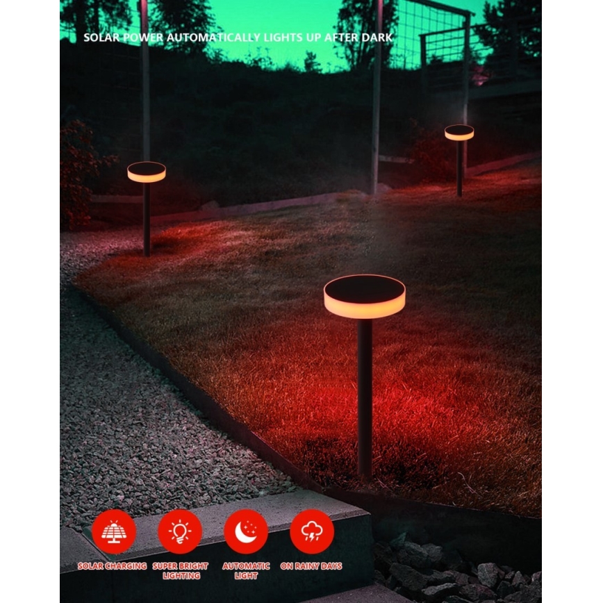 Immax NEO 07910L - Светодиодный RGB-светильник на солнечной батарее с регулированием яркости и датчиком NEO LITE LED/1W/5V круглый IP54 Tuya 1300 mAh