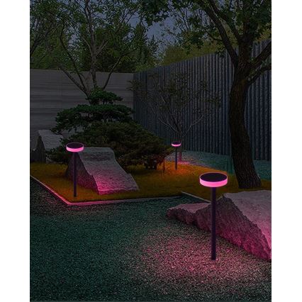Immax NEO 07910L - Светодиодный RGB-светильник на солнечной батарее с регулированием яркости и датчиком NEO LITE LED/1W/5V круглый IP54 Tuya 1300 mAh