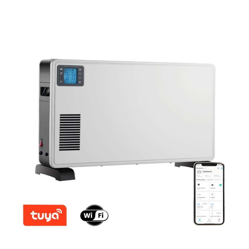 Immax NEO 07760L - Електричний конвектор 1000/1300/2300W LCD/таймер/TURBO/термостат Wi-Fi Tuya + пульт ДК