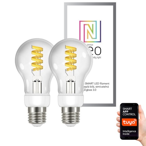 Immax Neo - НАБОР 2x Светодиодная лампочка с регулированием яркости FILAMENT E27/5W/230V 2700-6000K