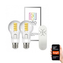 Immax Neo - Набор 2x светодиодные диммируемые лампочки FILAMENT E27/5W/230V 2700-6000K + ДУ