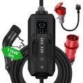 Immax - Портативная зарядная станция для электромобилей EV AC Type 2 16A/380V 11 кВт + розетка 230В, 3,7 кВт, 5 м + чехол