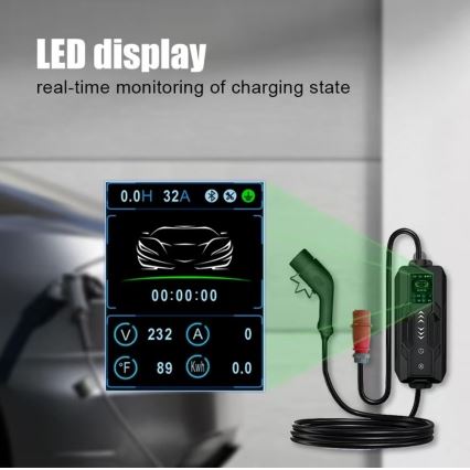Immax - Портативна зарядна станція EV для електромобілів AC Type 2 16А/380В 11кВт + штекер 230В 5м Wi‑Fi Tuya