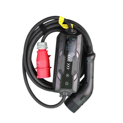 Immax - Портативная зарядная станция для электромобилей EV AC Type 2 16A/380V 11 кВт + розетка 230В, 3,7 кВт, 5 м + чехол