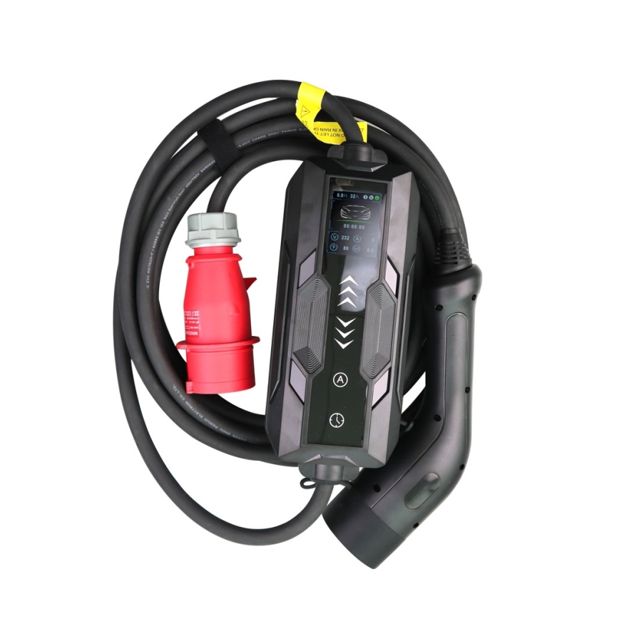 Immax - Портативная зарядная станция для электромобилей EV AC Type 2 16A/380V 11 кВт + розетка 230В, 3,7 кВт, 5 м + чехол