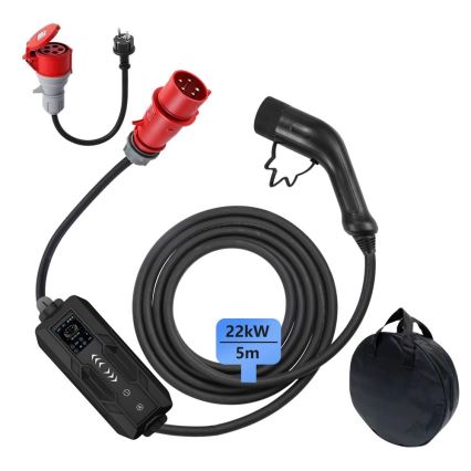 Immax - Портативная зарядная станция для электромобилей EV AC Type 2 32A/380V 22kW 5 м + чехол